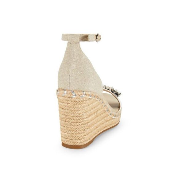 NWT Karl Lagerfeld Catalyna Jewel Embellished Espadrille Wedge Sandals size 11 - Picture 4 of 9